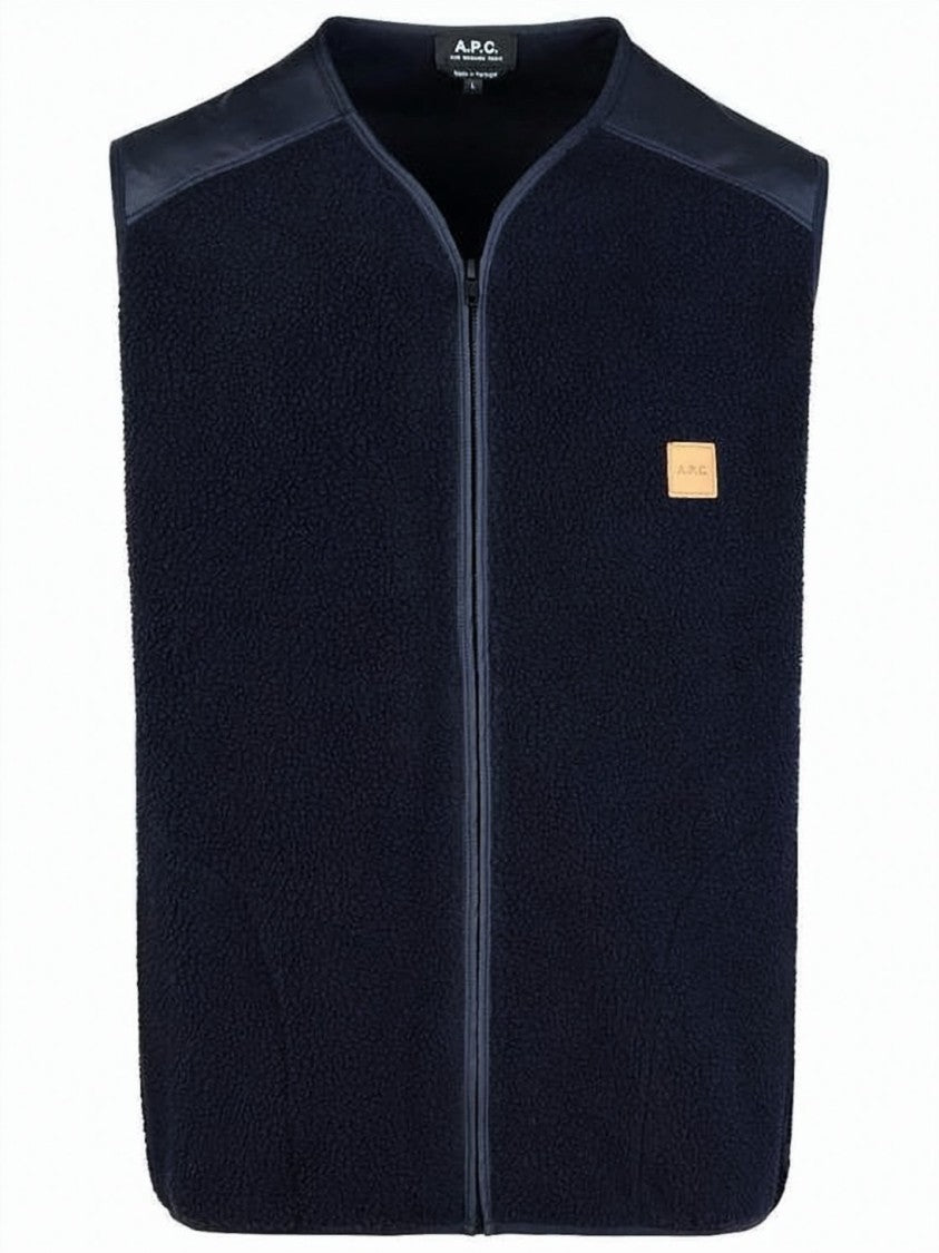 A.P.C. Textured Fleece Vest With Contrasting Panels