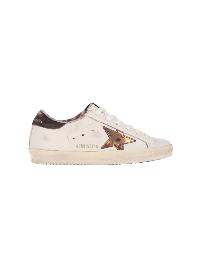 Golden Goose Cream Super-Star Leather Sneakers