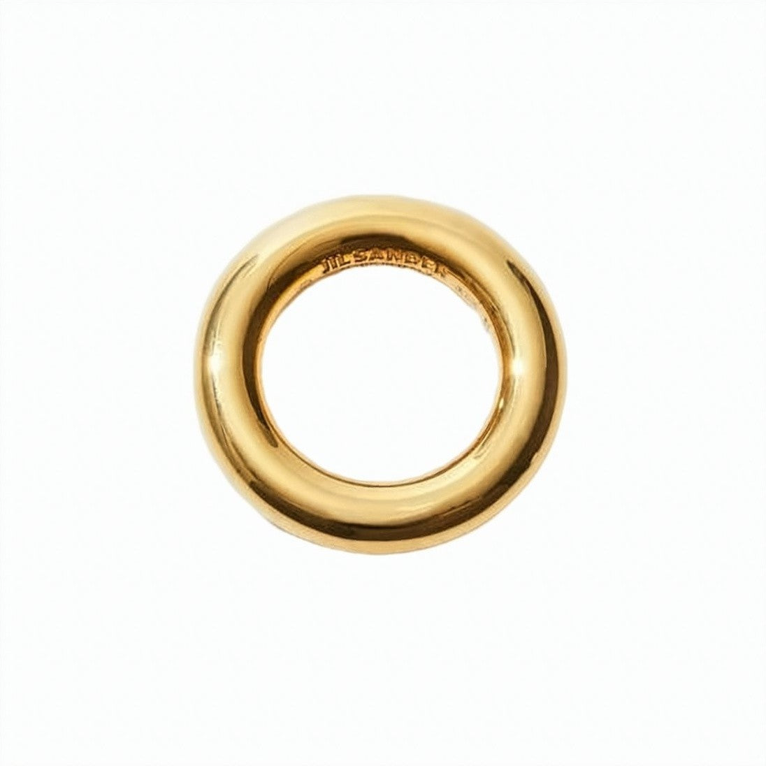 Jil Sander Polished Gold-Tone Circular Ring With Design