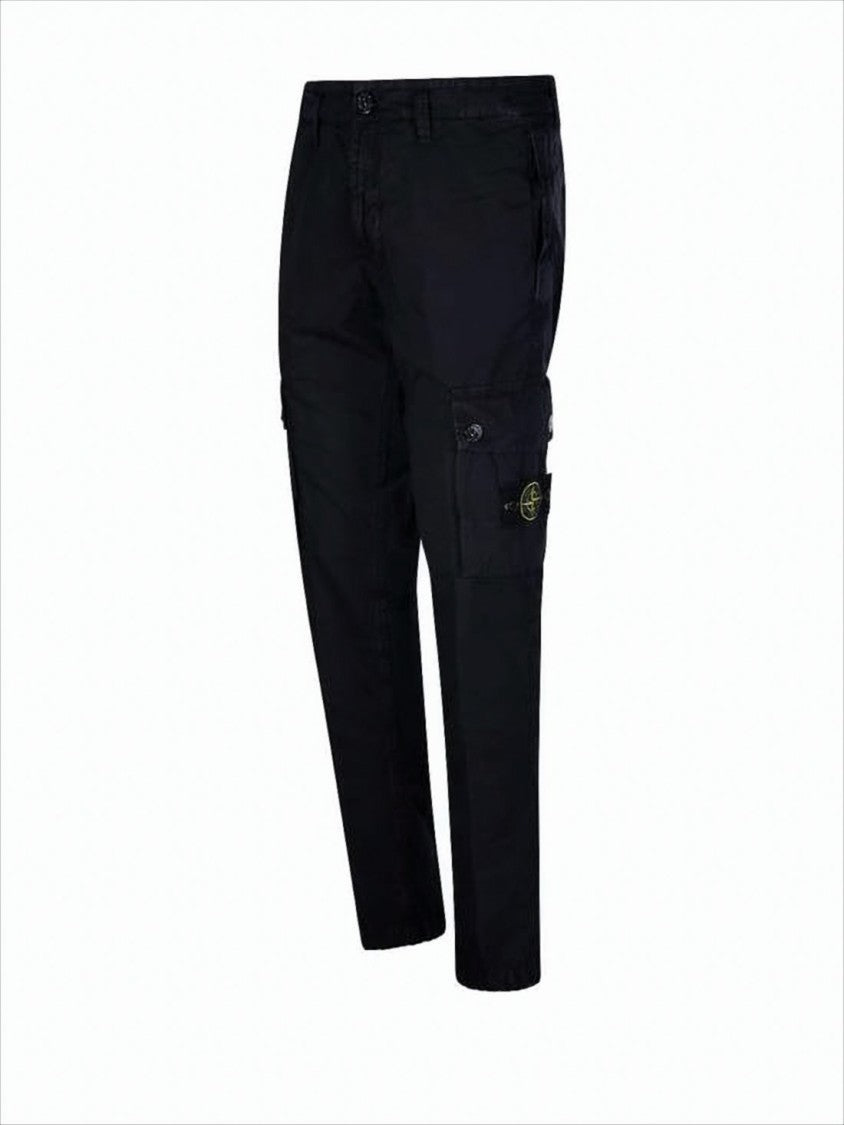Stone Island Straight Fit Cargo Pants With Distinctive Logo