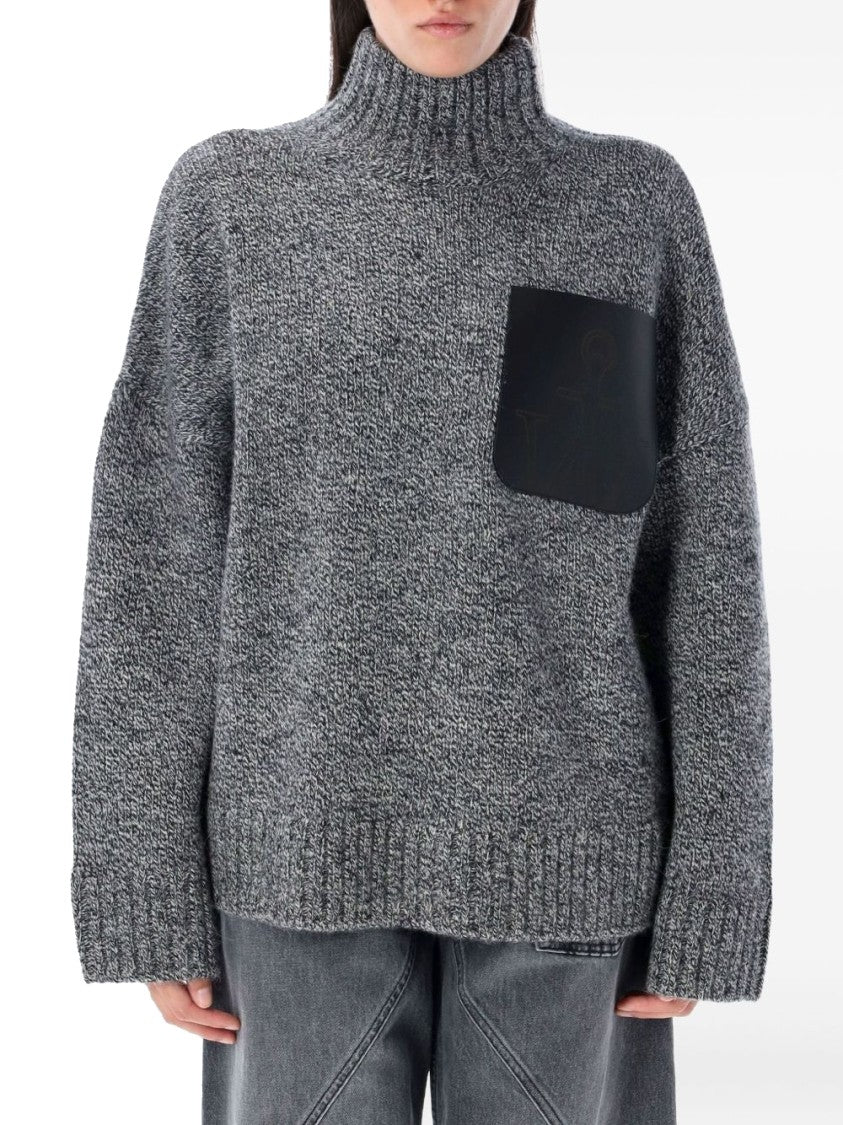 J. W. Anderson High Neck Knit Leather Patch