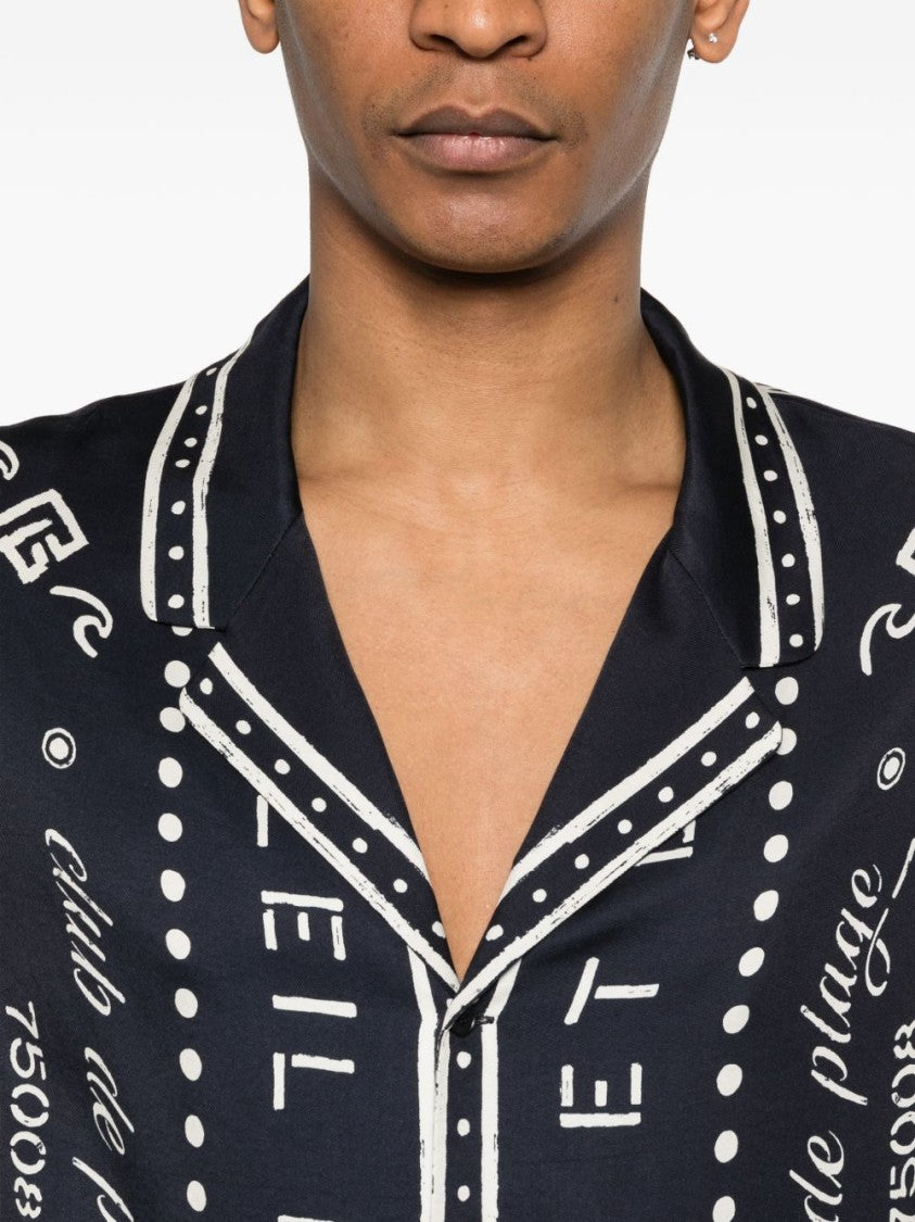Balmain Silk And Nylon Point Collar Shirt