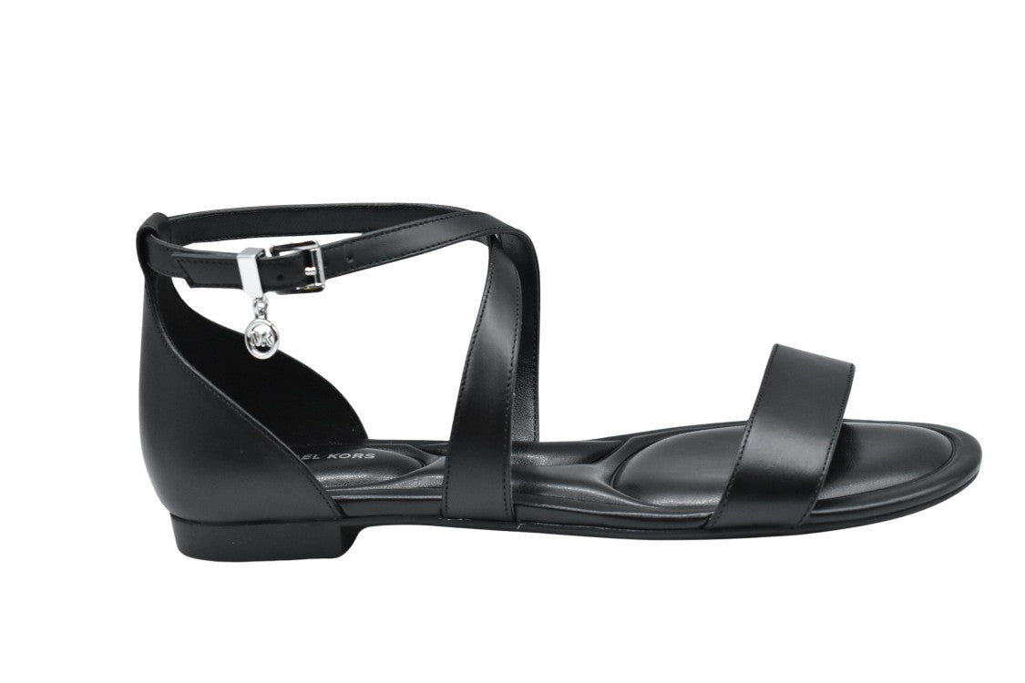 Michael Kors Crisscross-Strap Sandals In Luxurious Black Leather