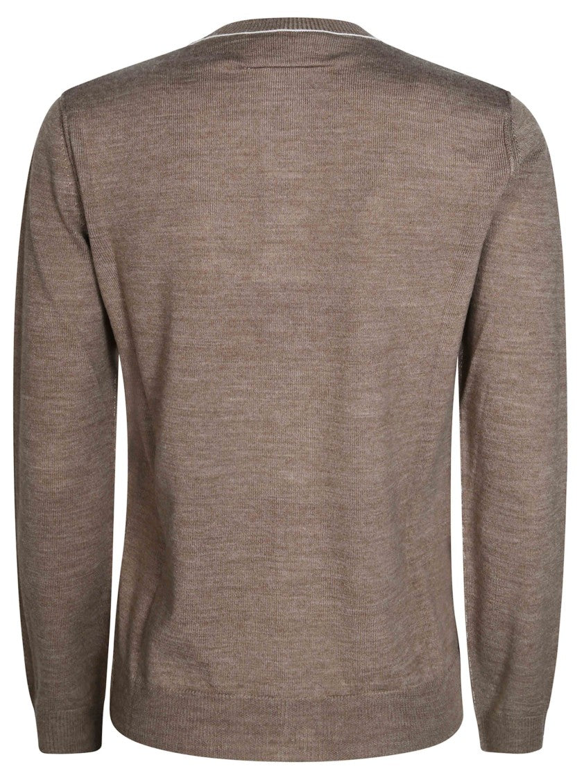 Mm6 By Maison Margiela Brown Patch Knit Cardigan