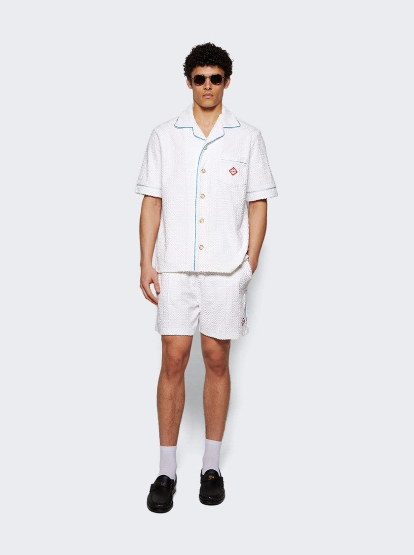 Casablanca Tennis Stripe Towelling Shirt White