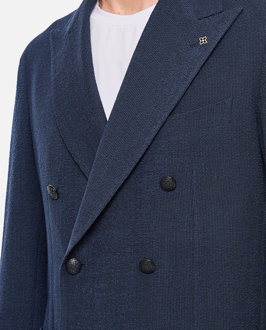 Tagliatore Single-Breasted Blue Jacket With Tailored Fit
