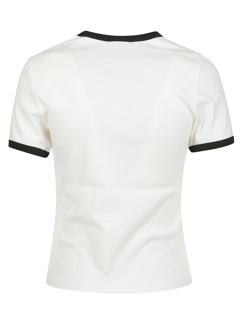 Courrèges Signature Contrast White Cotton T-Shirt