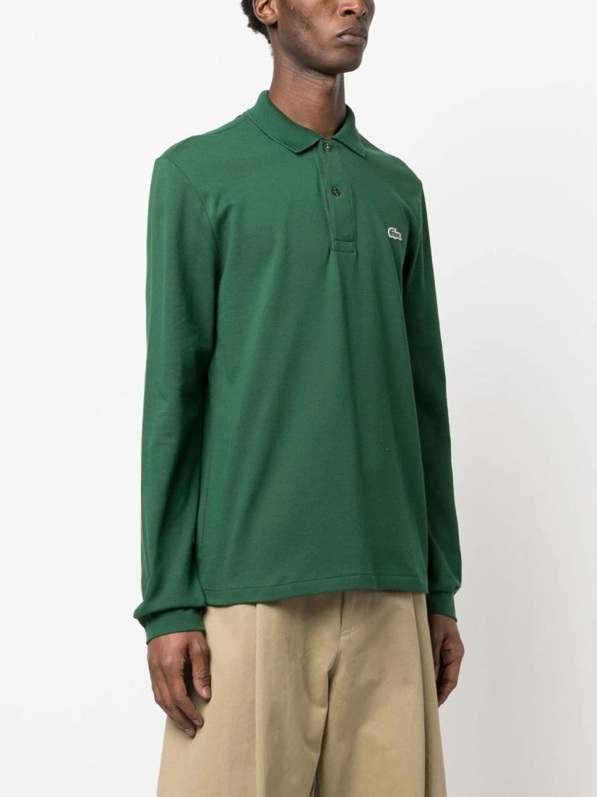 Lacoste Deep Green Long-Sleeve Cotton Polo Shirt