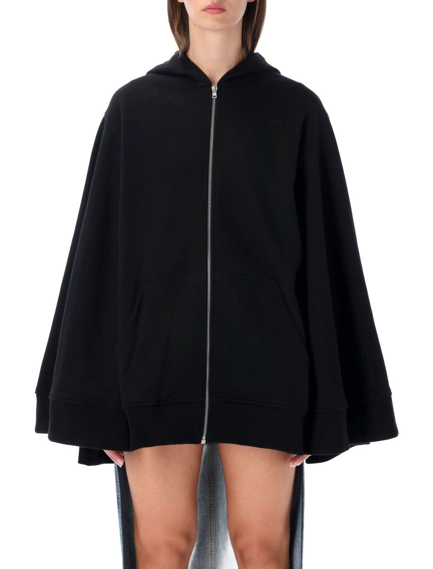 7 For All Mankind Oversize Zip Cape-Silhouette Zip Hoodie