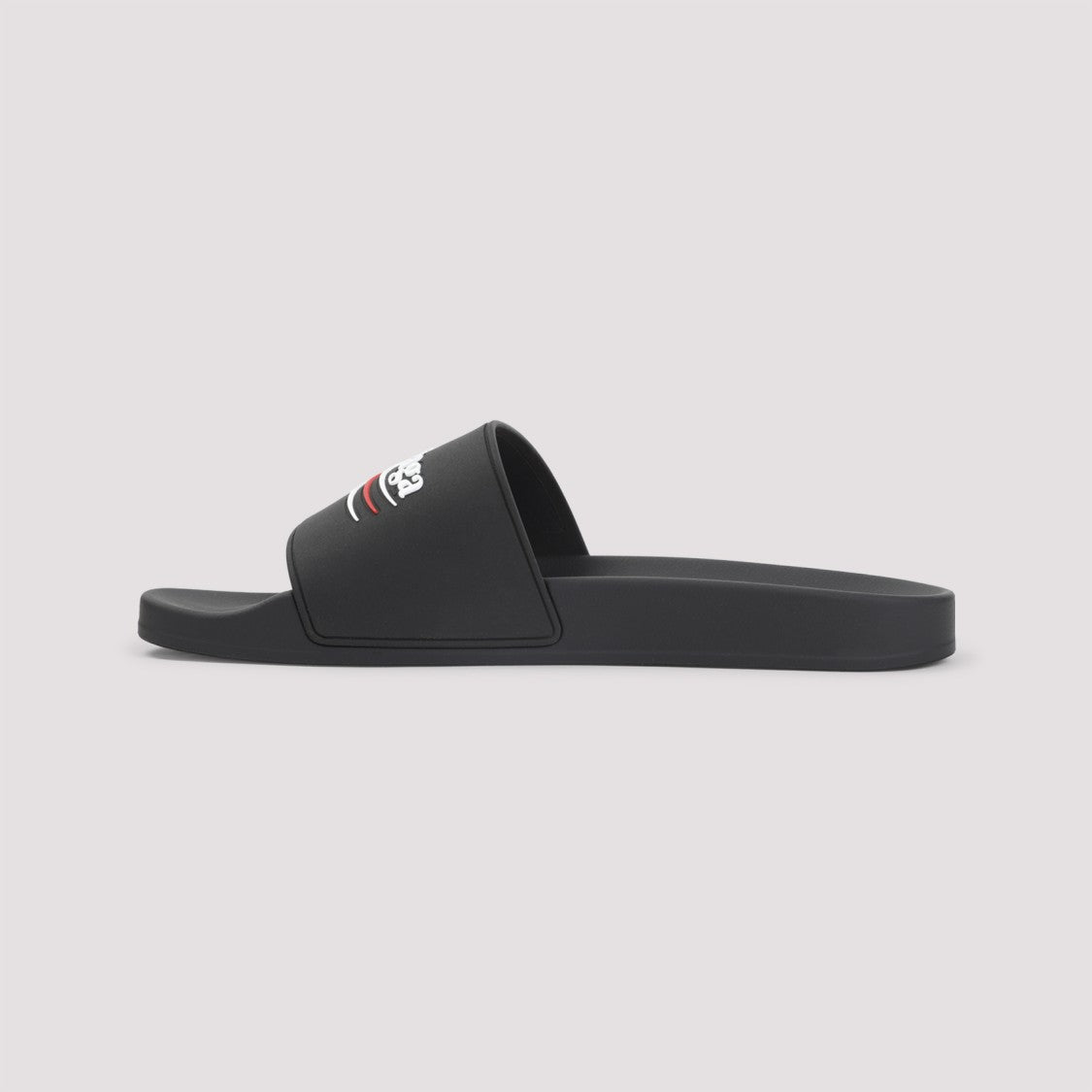 Balenciaga Black Rubber Pool Political Logo Slide