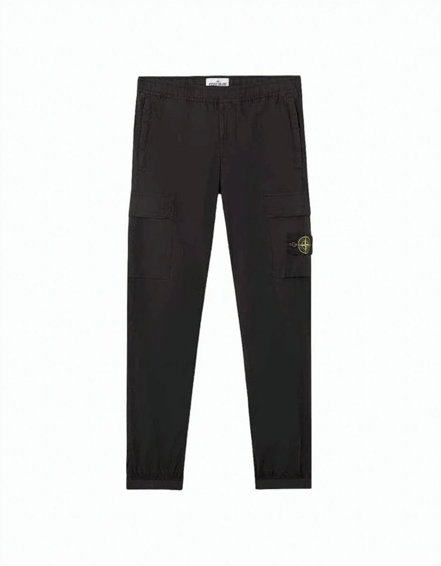 Stone Island Tapered Cargo Pants With Elastic Waistband And Patch Detail