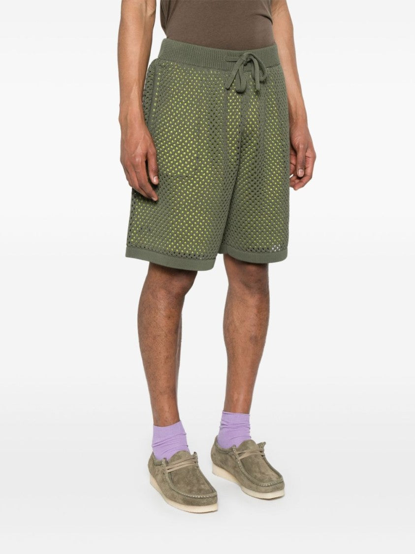Kenzo Olive Green Drawstring Inset Shorts