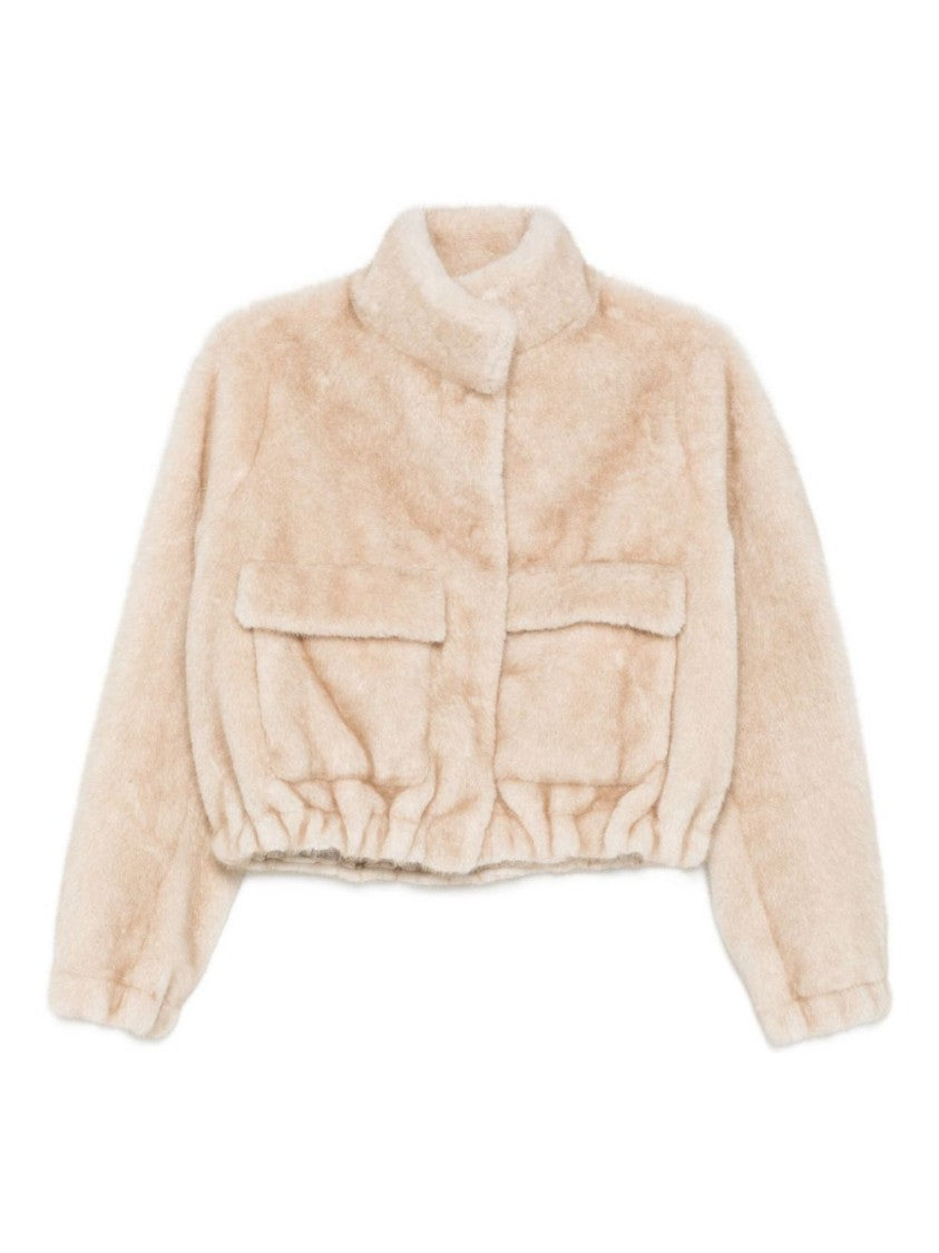 Valentini 1972 Plush Cropped Coat With High Collar