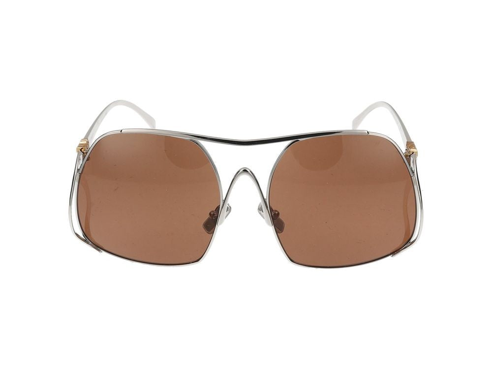 Miu Miu Silver Oversized Square Steel Sunglasses