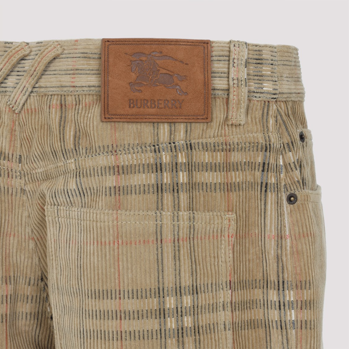 Burberry Fred Check Beige Cotton Pants