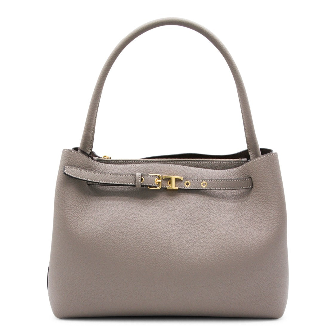Tod's Grey Leather Handbag With T Hardware