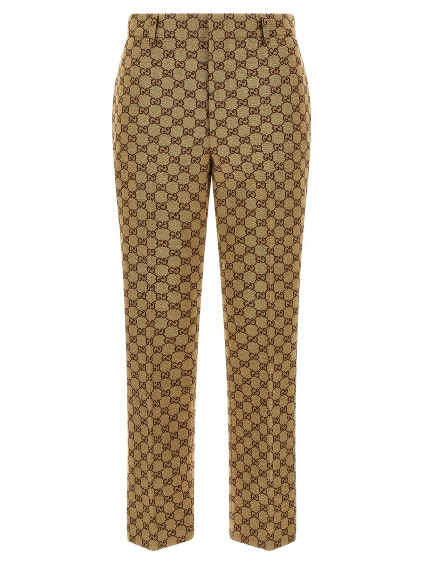 Gucci Tailored Trousers In Original Gg Monogram Fabric