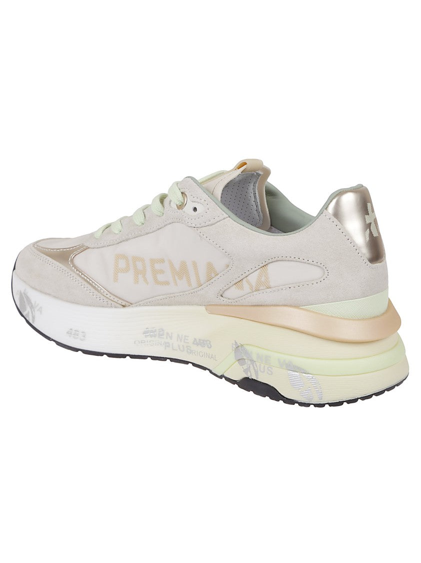 Premiata Leather Sneakers With Textured Accents