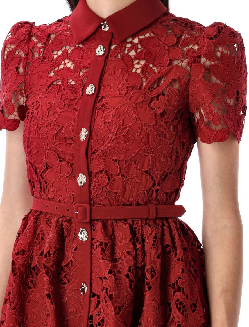 Self-Portrait Lace Collared Mini Dress