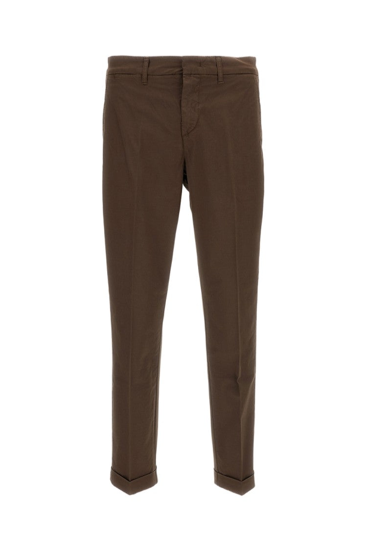 Fay Brown Stretch Cotton Slim-Fit Trousers