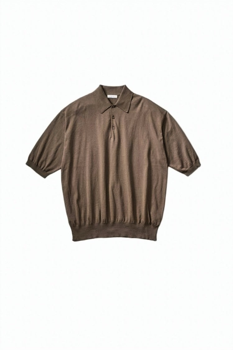 Kaptain Sunshine Short-Sleeved Polo Collar Sweater In Smooth Cotton