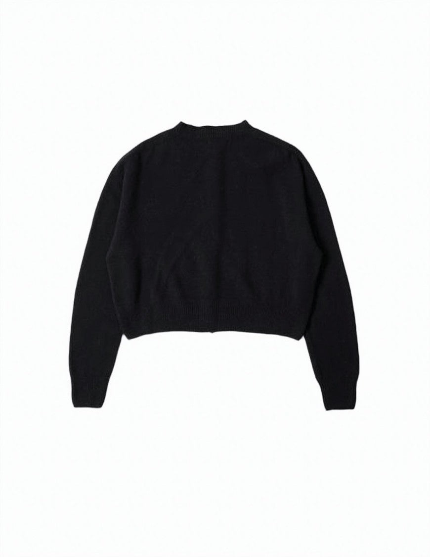Margaret Howell Cropped Cardigan With Button-Down Front And Ribbed Detailing