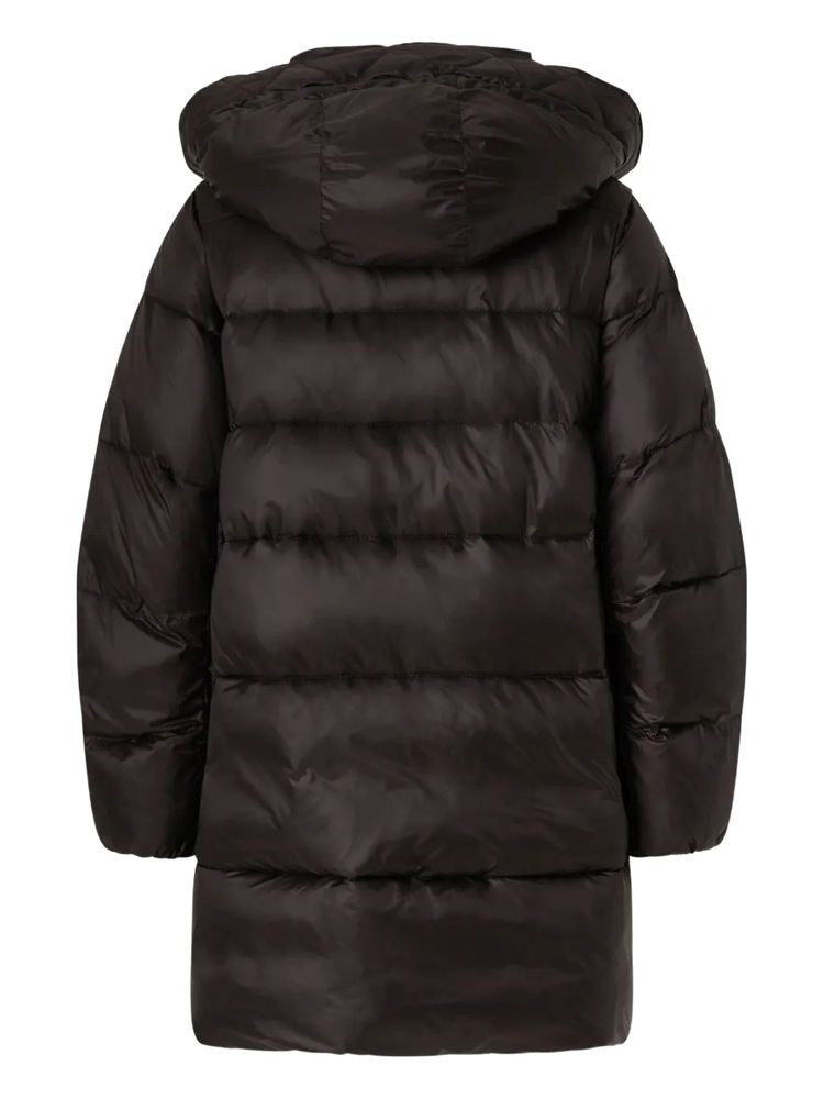 Pinko Puffer Coat With High Collar And Gold Hardware