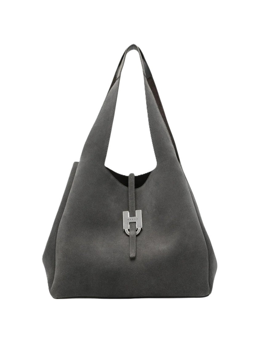 Hogan Suede Metallic H-Clasp Handbag