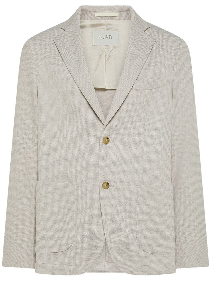 Seventy Venezia Light Beige Tailored Casual Blazer Jacket