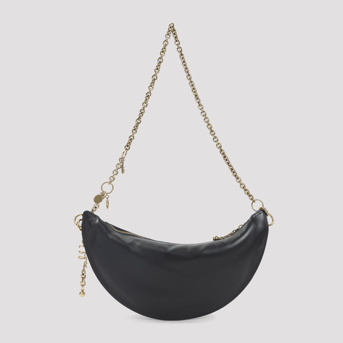 Chloé Crescent-Shaped Black Lamb Leather  Shoulder Bag