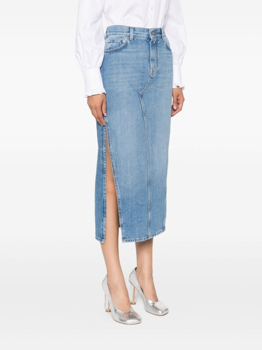 Givenchy Medium Blue Denim Side Split Skirt