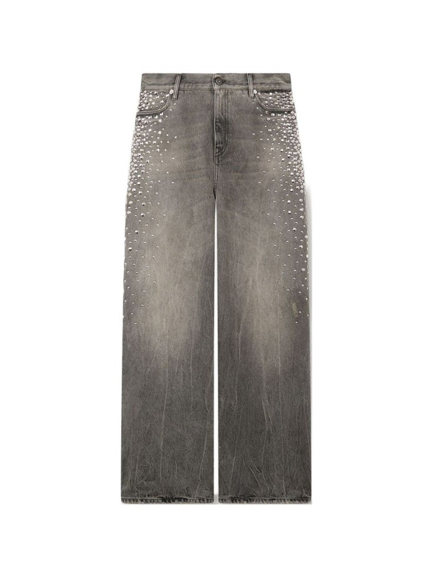 Golden Goose Grey Silk And Nylon Denim Jeans