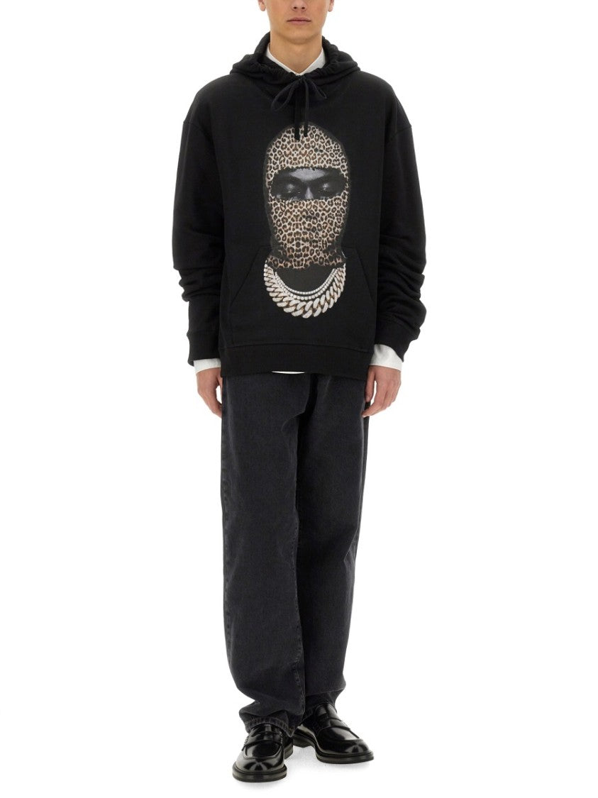 Ih Nom Uh Nit Leopard Mask Print Sweatshirt