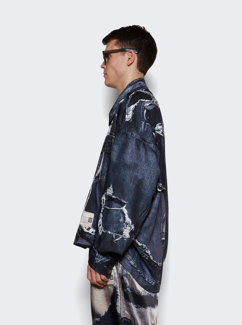 Maison Mihara Yasuhiro T.A.T.A Trompe-L'oeil Denim Jacket Black
