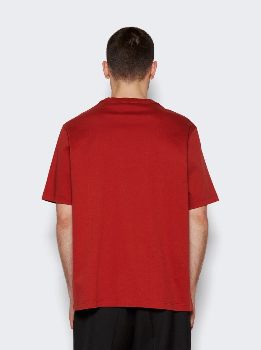 Lanvin Classic Paris Embroidered T-Shirt Turkish Red