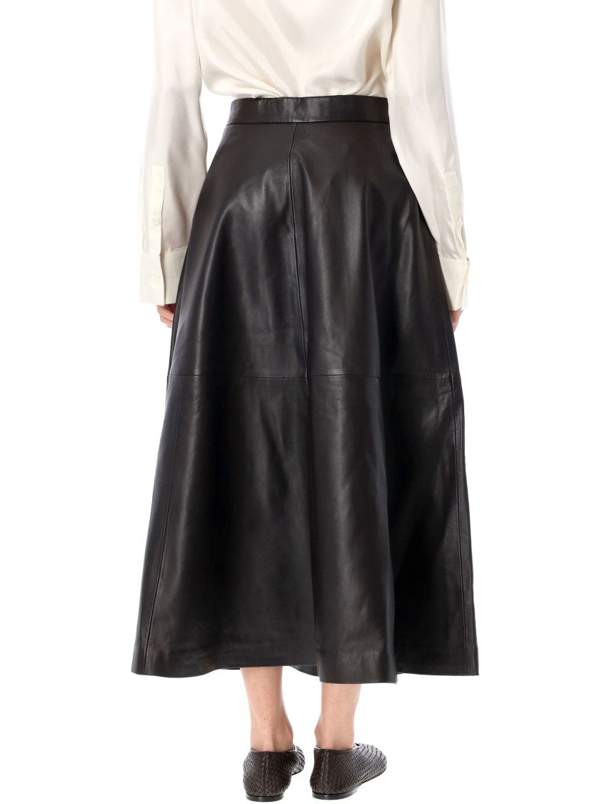 Róhe Midi Leather Skirt