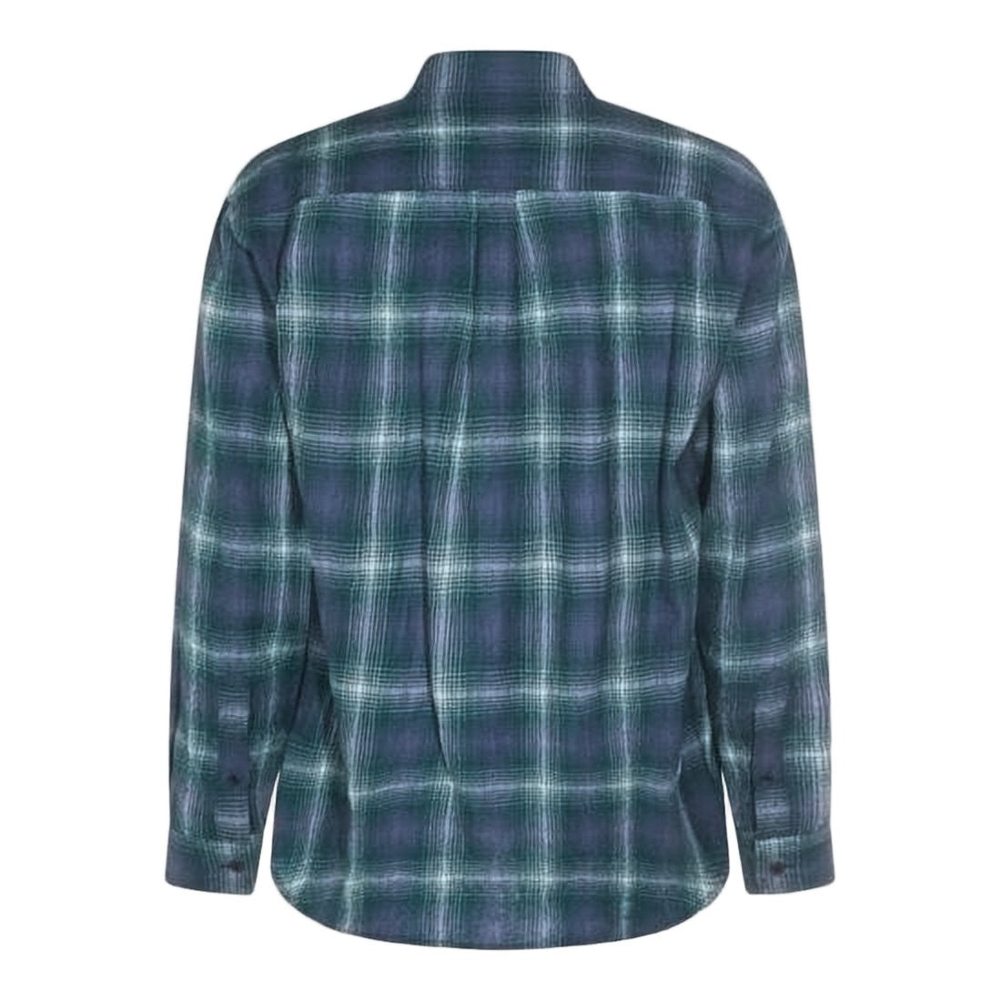 Auralee Plaid Long-Sleeve Wool Shirt With Button-Down Front