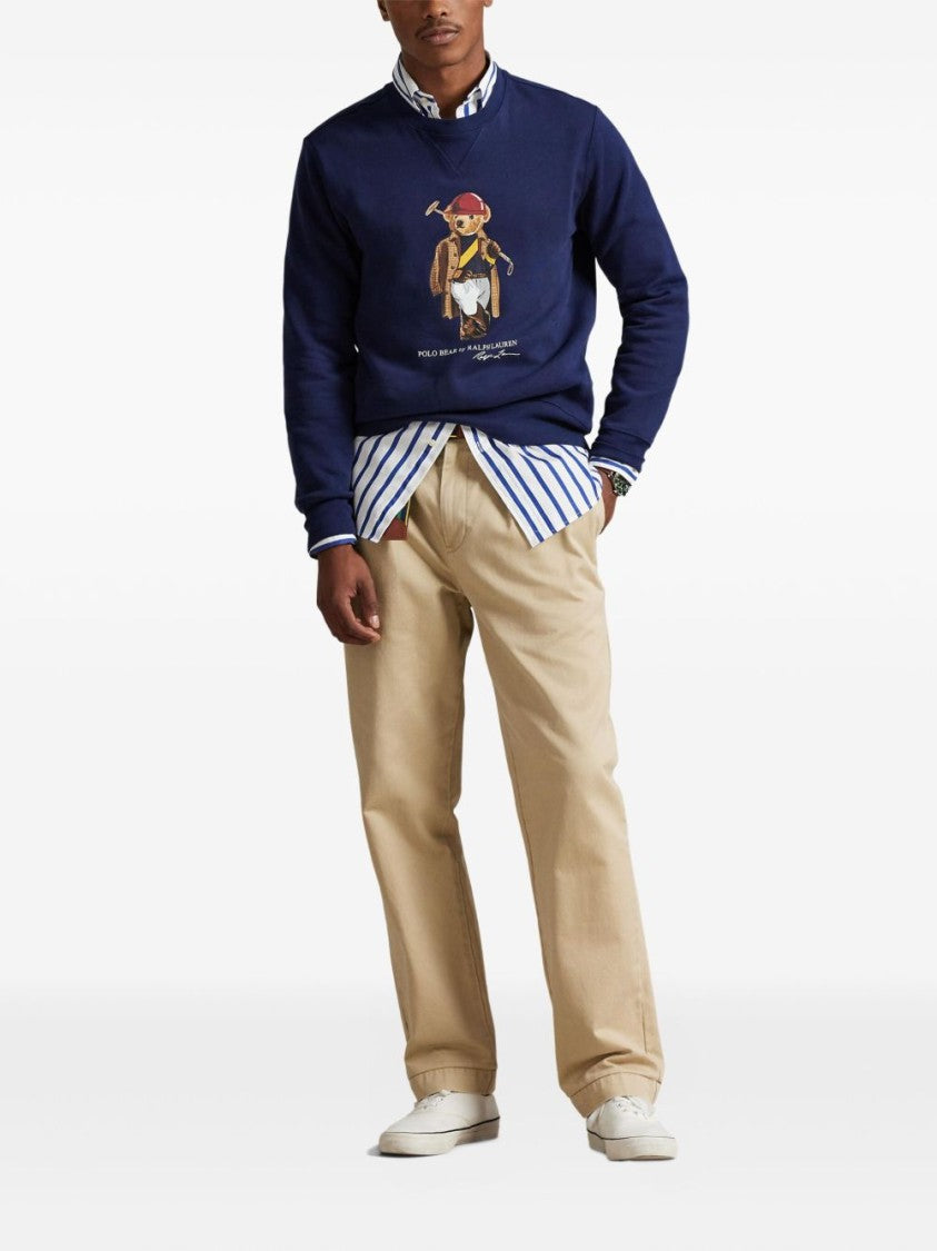 Polo Ralph Lauren Crew Neck Sweatshirt With Equestrian Bear Graphic