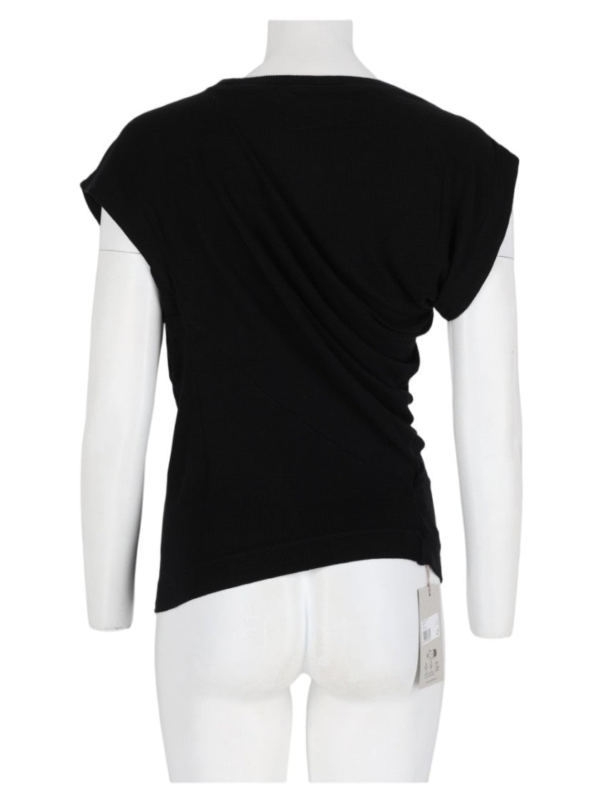 Vivienne Westwood Black Boat-Neck Embroidered Viscose Top