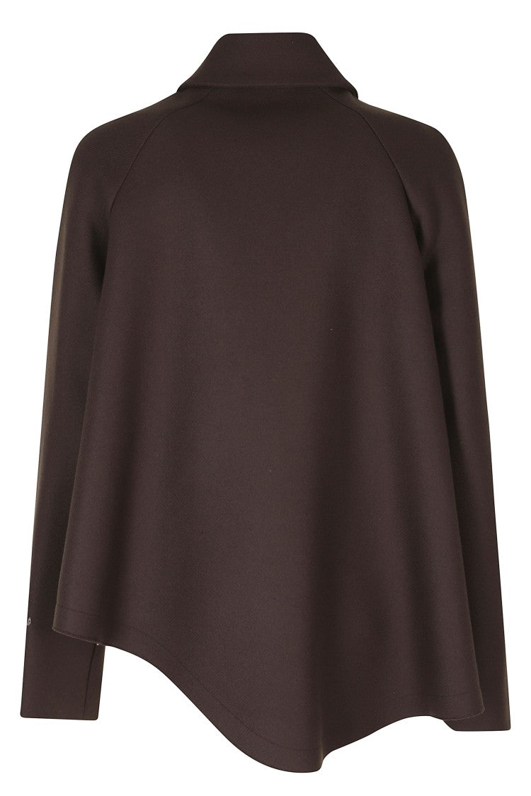 Bazar Deluxe Dark Brown Classic Collar Patch Pockets Wool Short Coat