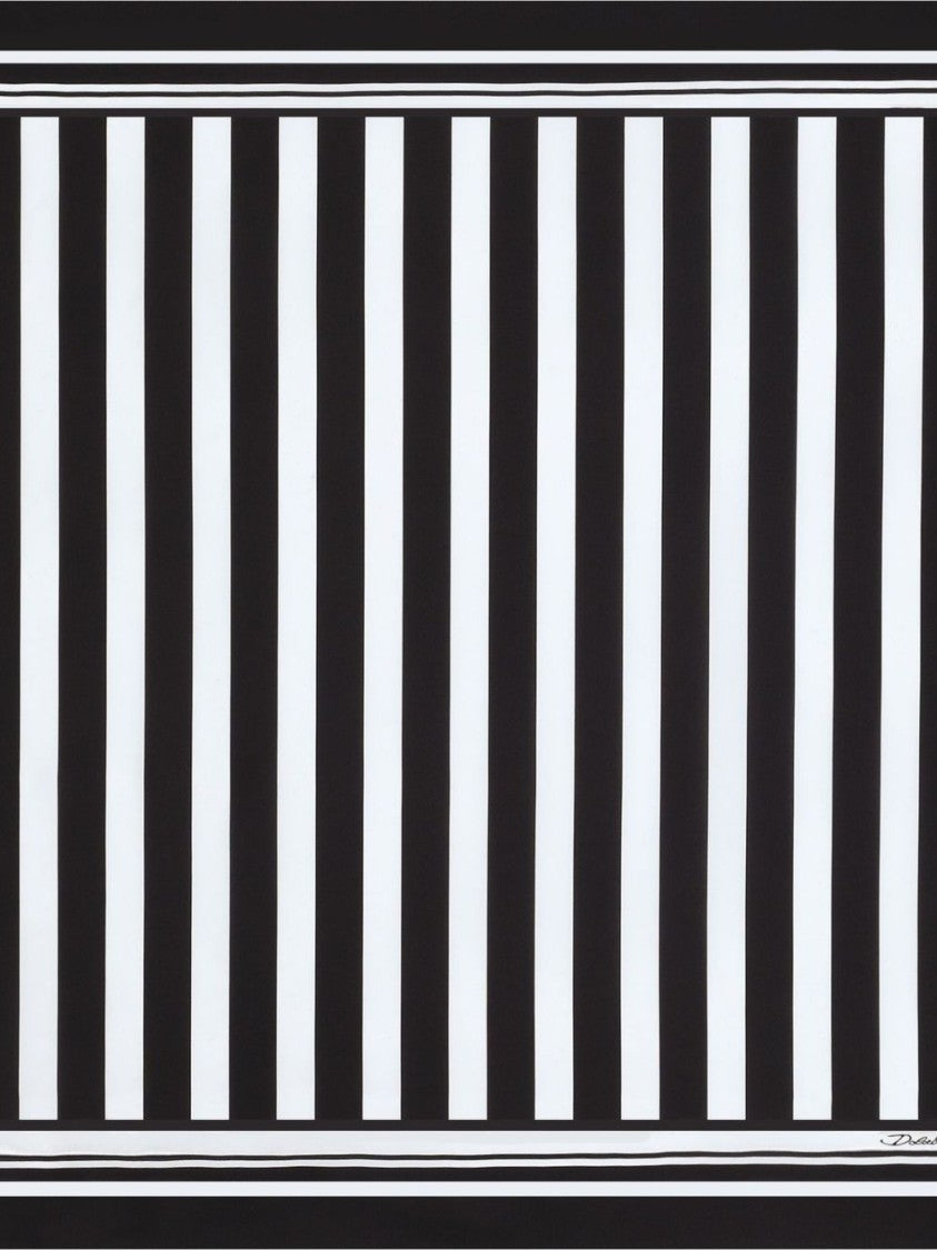 Dolce & Gabbana Vertical Stripe Print Scarf With Finished Edge