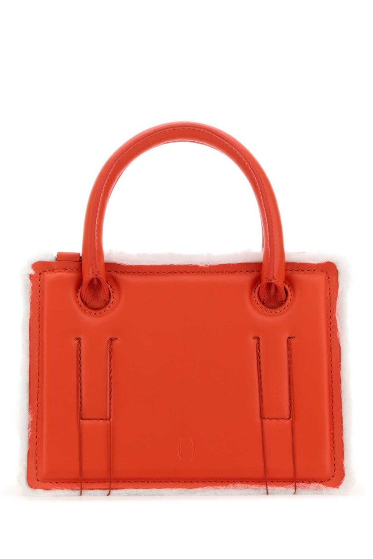 Dentro Coral Leather Mini Otto Handbag