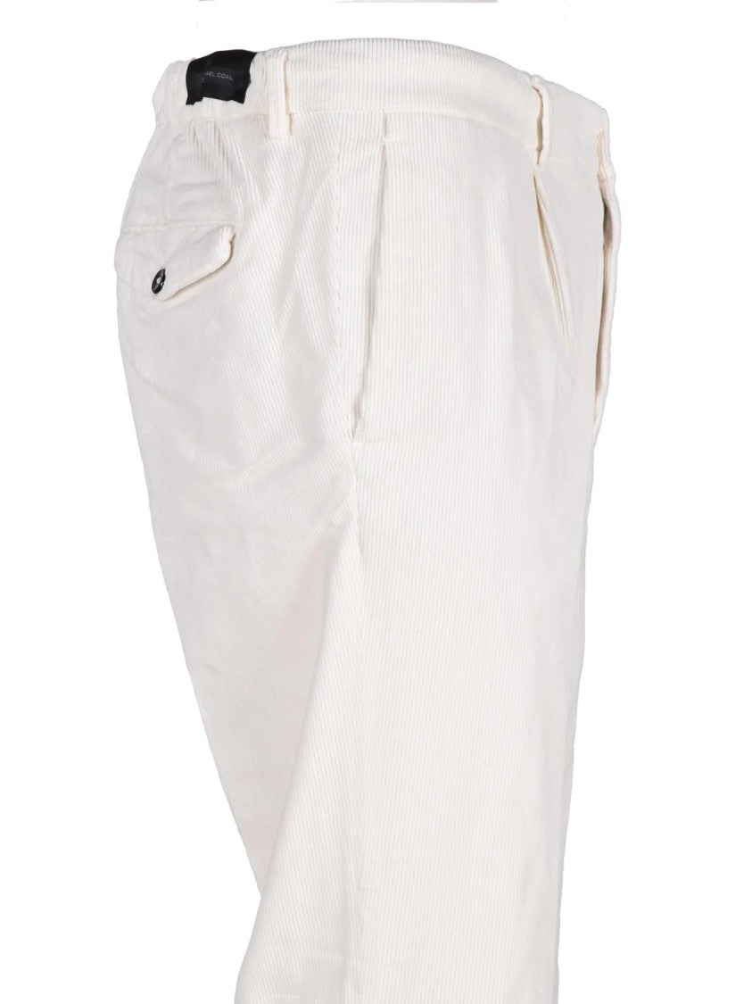 Michael Coal 1+ Slim-Fit White Trousers With Textured Fabric And Tapered Leg