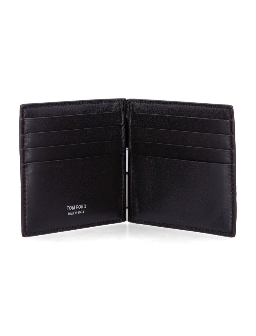 Tom Ford Croc-Embossed Leather Money Clip Wallet