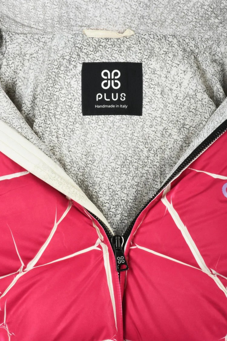 Plus Down Jacket With Zip - Fuchsia