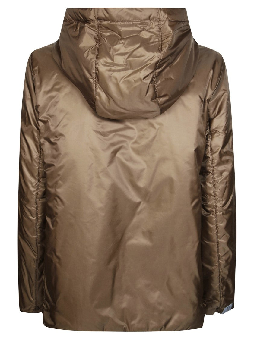 Max Mara Brown Greenh Hooded Lightweight Jacket