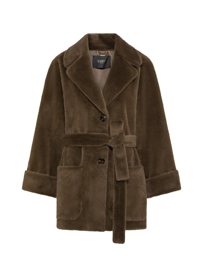 Seventy Venezia Belted Faux Fur Short Coat