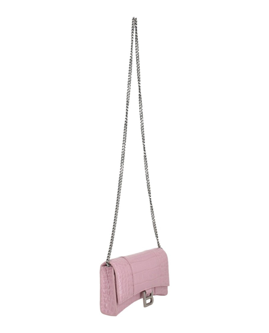 Balenciaga Croc Embossed Hourglass Wallet On Chain