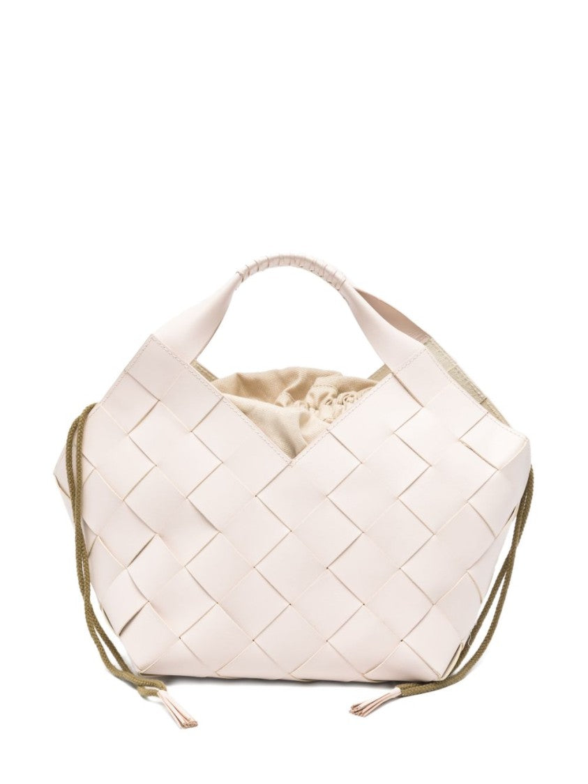 Dragon Diffusion Woven Calf Leather Handbag With Drawstring Accents
