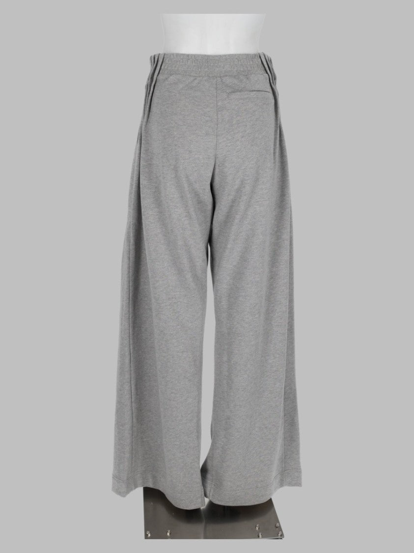 Dries Van Noten Grey Cropped Pleated Wide-Leg Pants